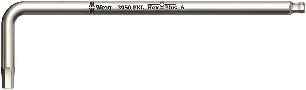 Wera 3950 PKL Stiftsleutel, Metrisch, RVS, Hex-Plus, 10.0 mm - 1 stuk(s) - 05022709001