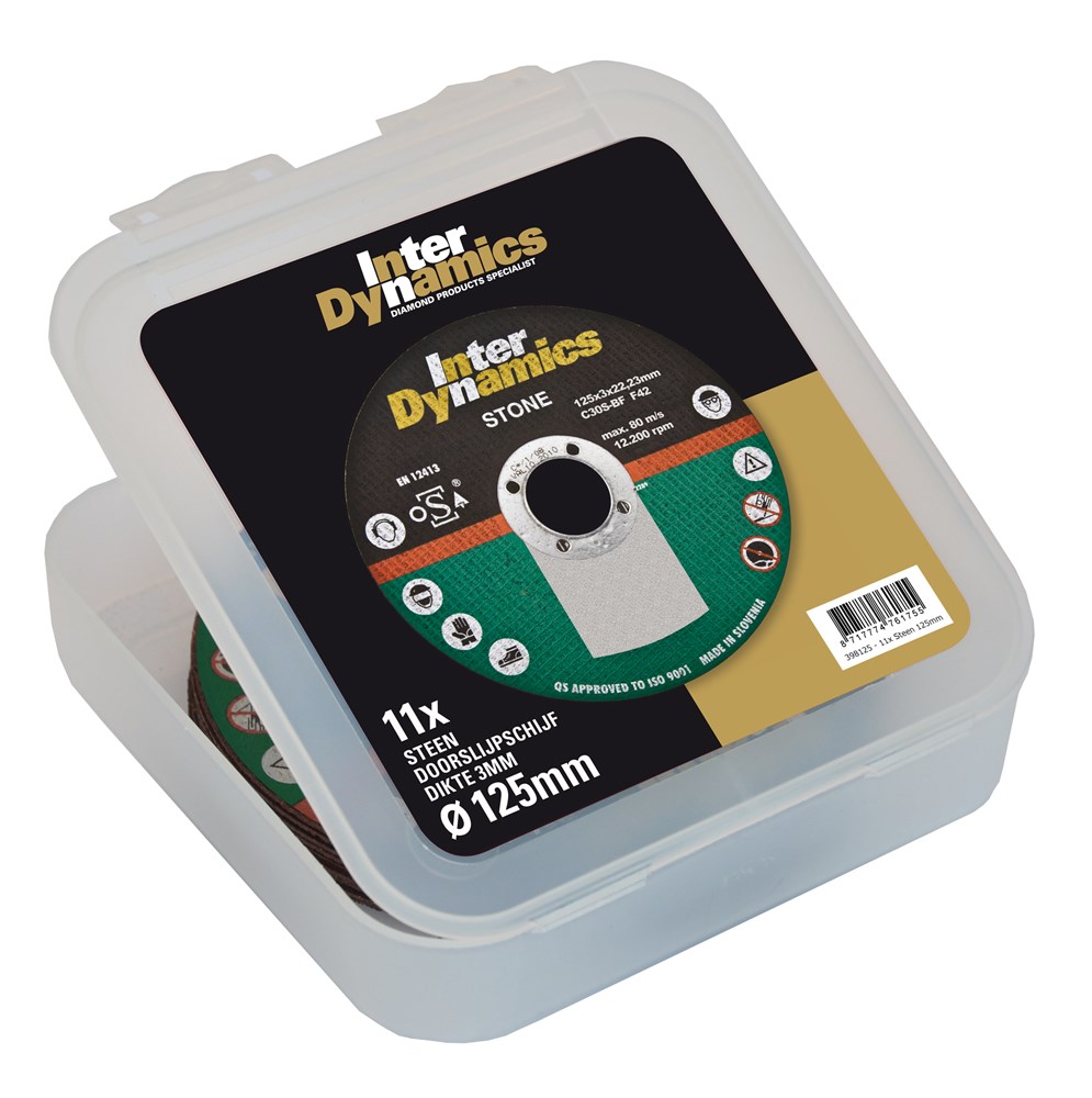Inter Dynamics Doorslijpschijf 115mm Steen 11 in Box - 398115