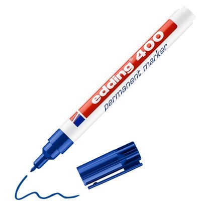 Edding Permanentmarker | blauw | streepbreedte 1 mm ronde punt | 10 stuks - 4-400003 4-400003
