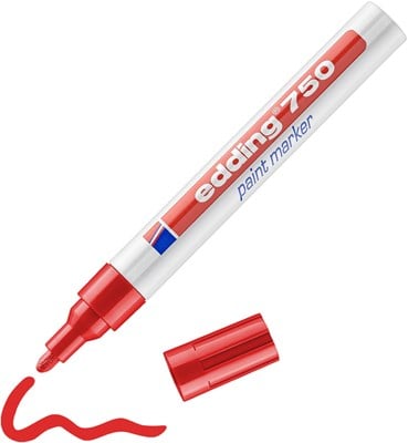 Edding Lakmarker | rood | streepbreedte 2-4 mm ronde punt | 10 stuks - 4-750002 4-750002