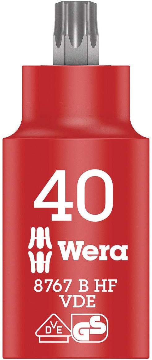 Wera 8767 B VDE HF TORX® Zyklop Bitdop, geïsoleerd, met 3/8"-aandrijving, met vasthoudfunctie, TX 40 x 55 mm - 05004924001