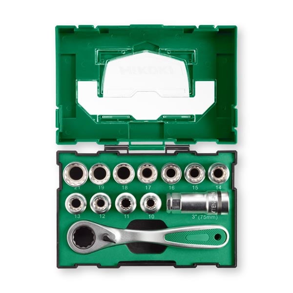 Hikoki Accessoires Krachtdoppenset 13-delig 1/2 inch + ratel - 40030033