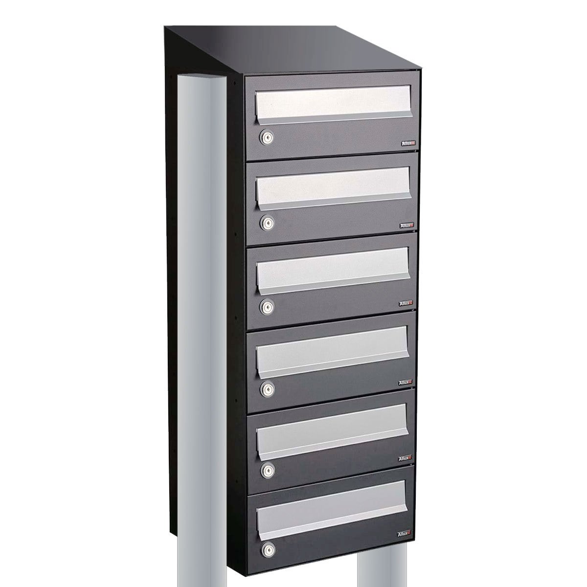 Allux Hive Set 1-Breed, 6-Hoog Met Dak Op Statief Antraciet - 40030065_1x6ds