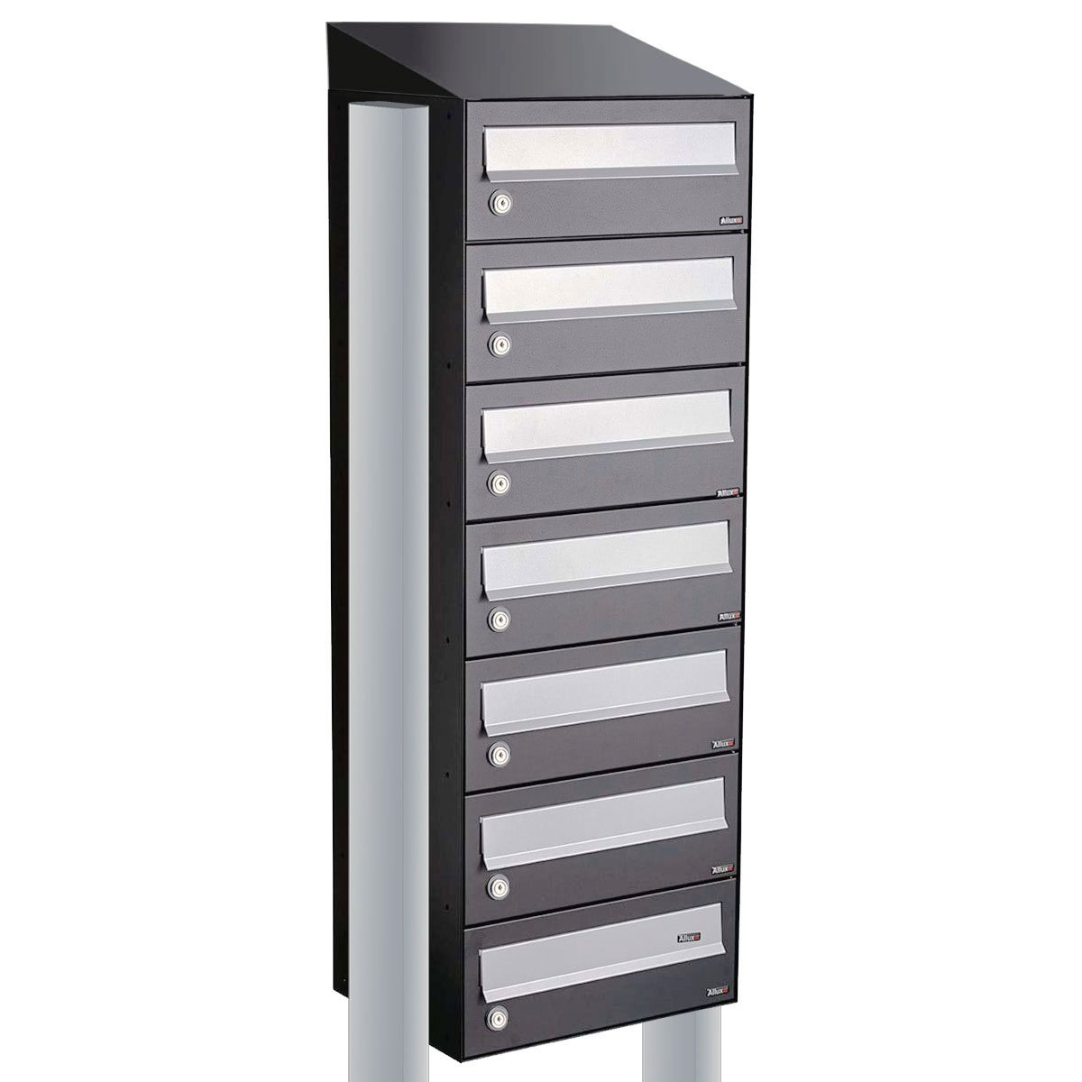Allux Hive Set 1-Breed, 7-Hoog Met Dak Op Statief Antraciet - 40030065_1x7ds