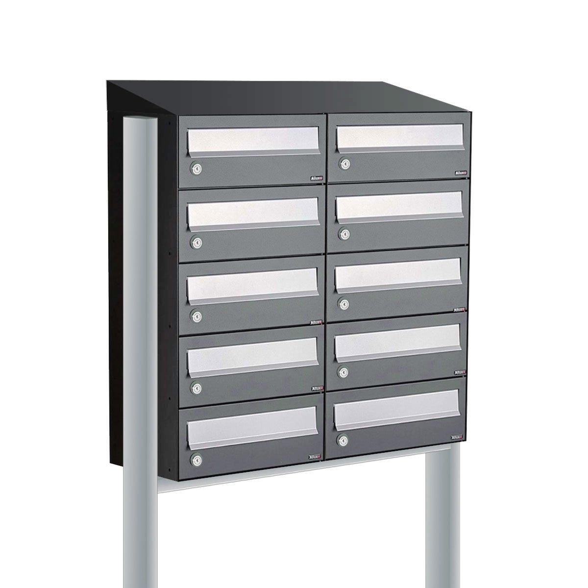 Allux Hive Set 2-Breed, 5-Hoog Met Dak Op Statief Antraciet - 40030065_2x5ds