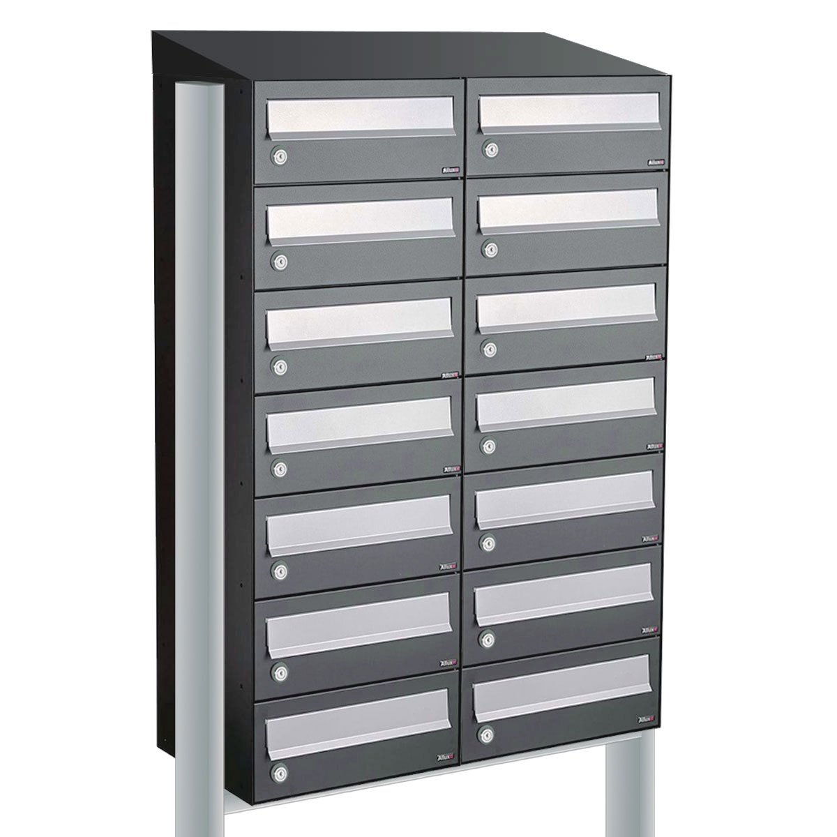 Allux Hive Set 2-Breed, 7-Hoog Met Dak Op Statief Antraciet - 40030065_2x7ds