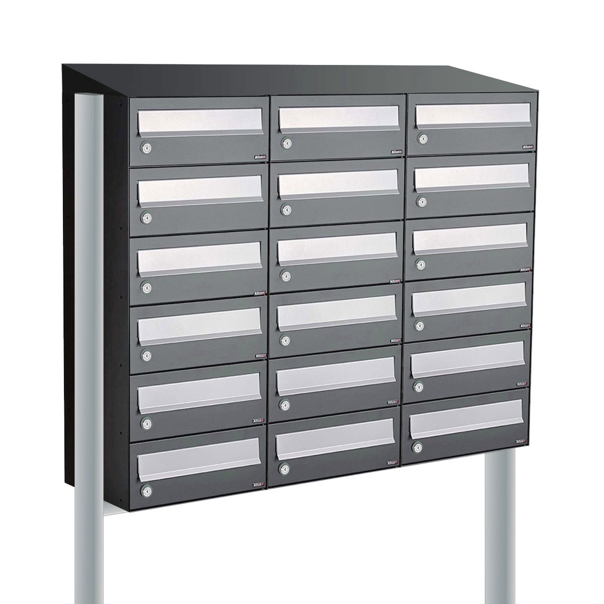 Allux Hive Set 3-Breed, 6-Hoog Met Dak Op Statief Antraciet - 40030065_3x6ds