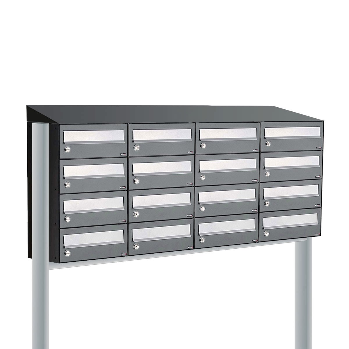 Allux Hive Set 4-Breed, 4-Hoog Met Dak Op Statief Antraciet - 40030065_4x4ds