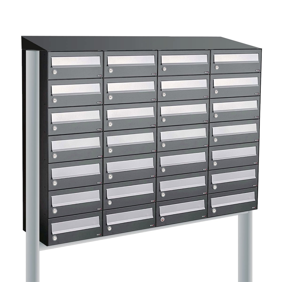 Allux Hive Set 4-Breed, 7-Hoog Met Dak Op Statief Antraciet - 40030065_4x7ds
