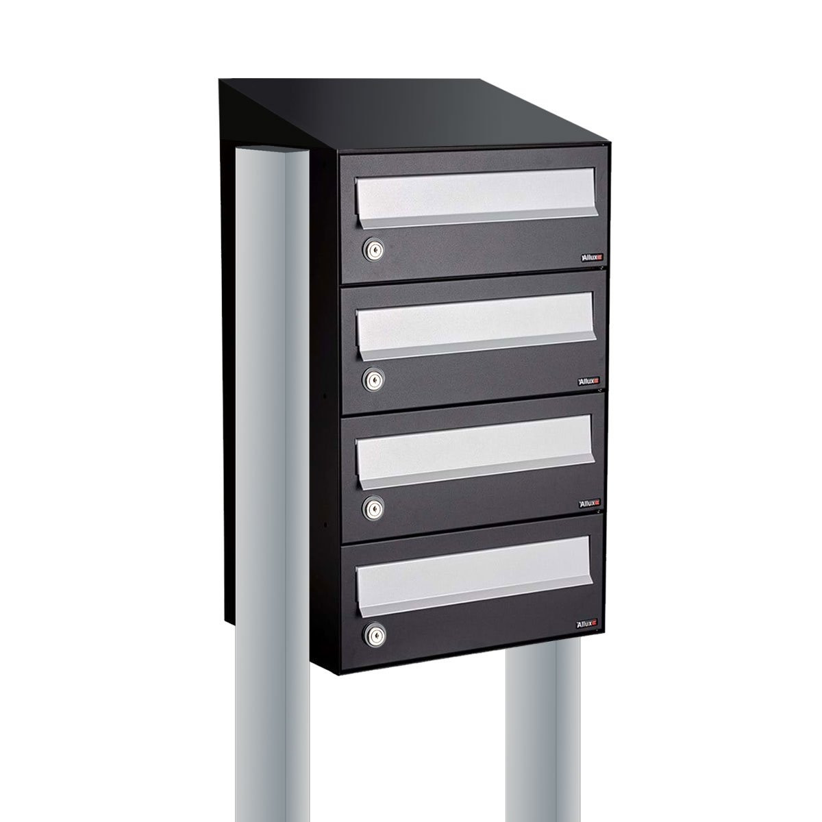 Allux Hive Set 1-Breed, 4-Hoog Met Dak Op Statief Zwart - 40030070_1x4ds