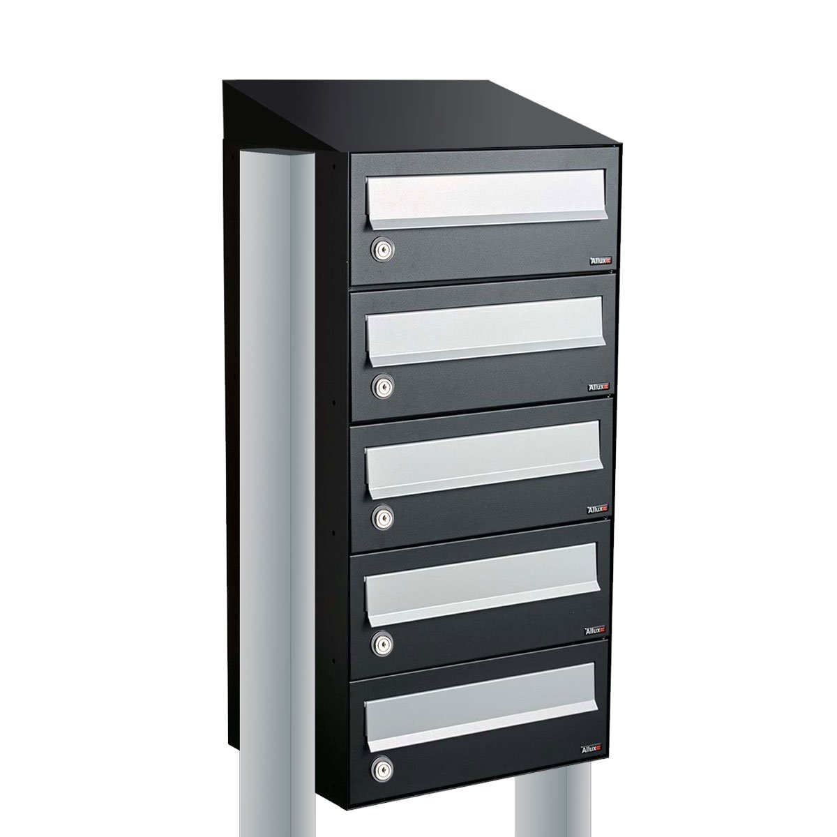 Allux Hive Set 1-Breed, 5-Hoog Met Dak Op Statief Zwart - 40030070_1x5ds