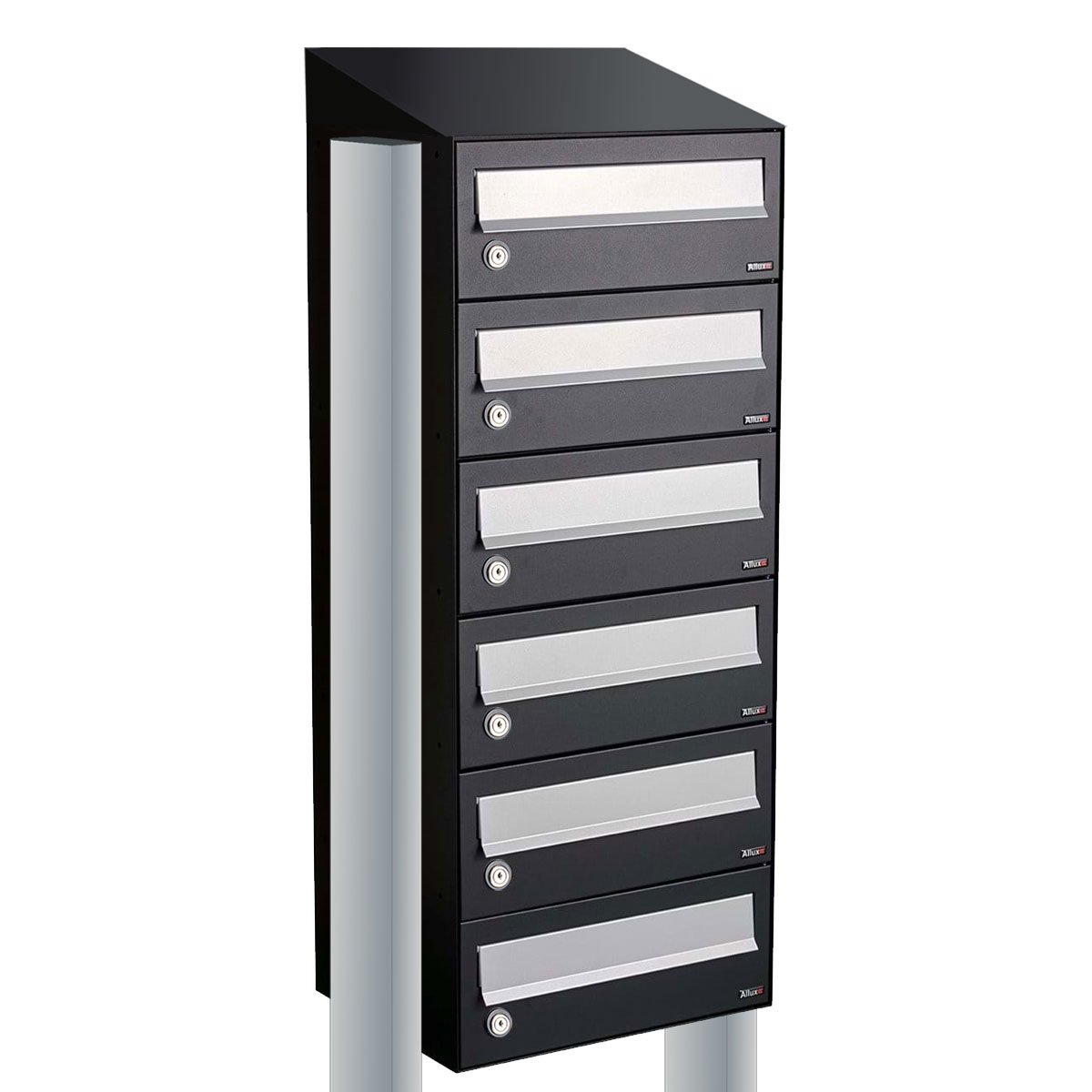 Allux Hive Set 1-Breed, 6-Hoog Met Dak Op Statief Zwart - 40030070_1x6ds