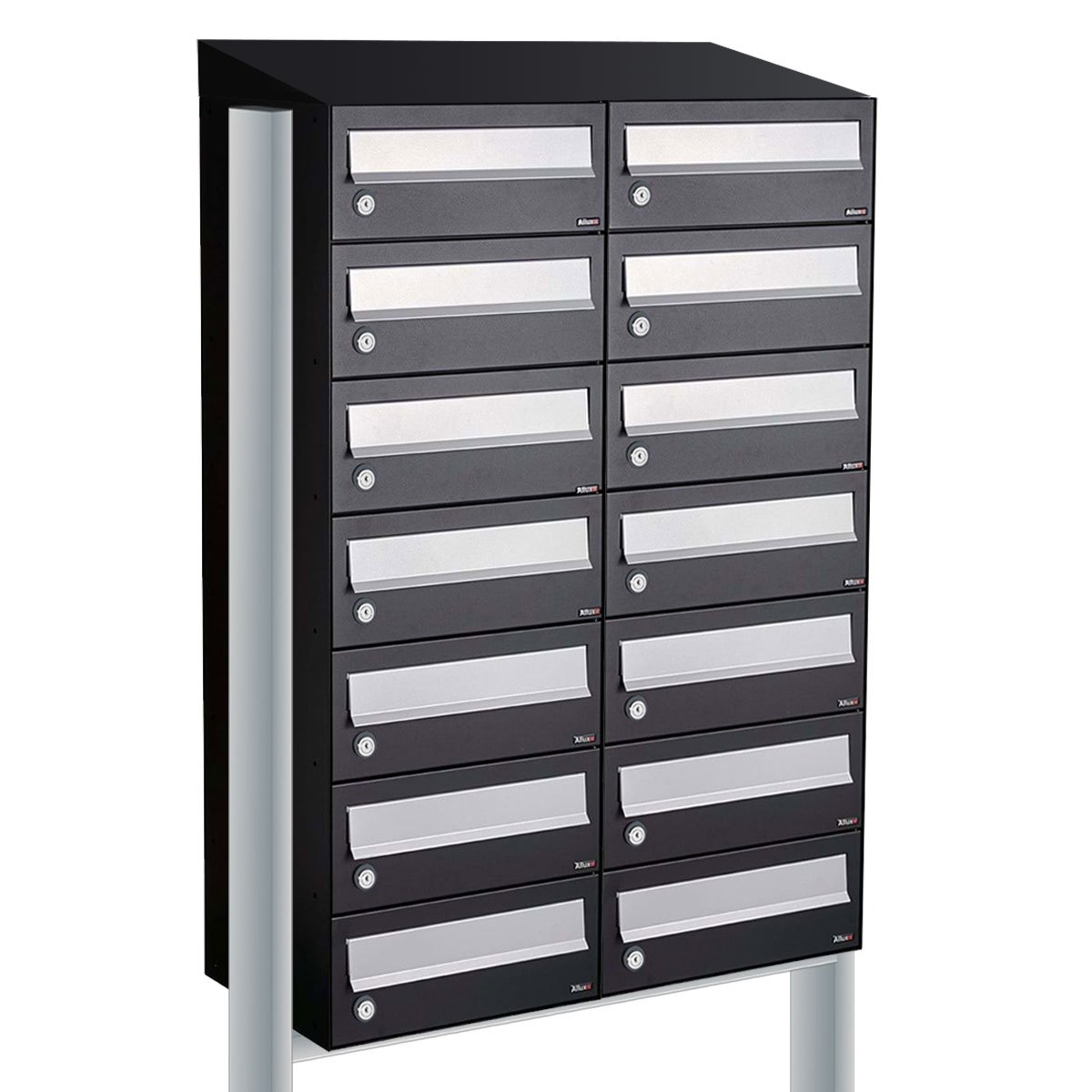 Allux Hive Set 2-Breed, 7-Hoog Met Dak Op Statief Zwart - 40030070_2x7ds