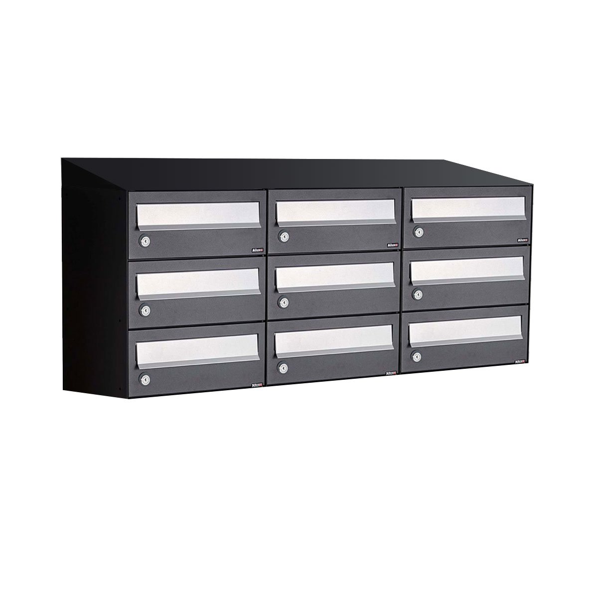 Allux Hive Set 3-Breed, 3-Hoog Met Dak Zwart - 40030070_3x3d