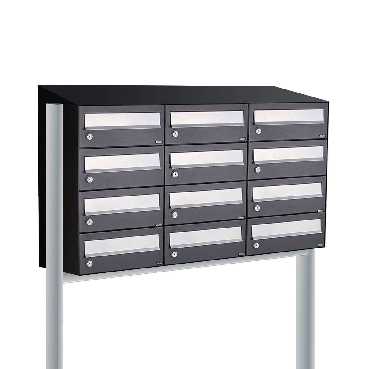 Allux Hive Set 3-Breed, 4-Hoog Met Dak Op Statief Zwart - 40030070_3x4ds