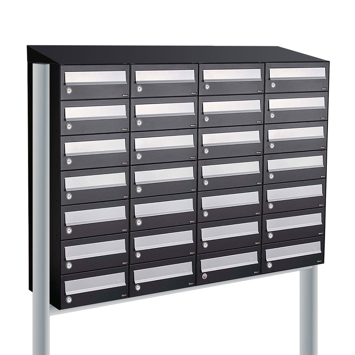 Allux Hive Set 4-Breed, 7-Hoog Met Dak Op Statief Zwart - 40030070_4x7ds