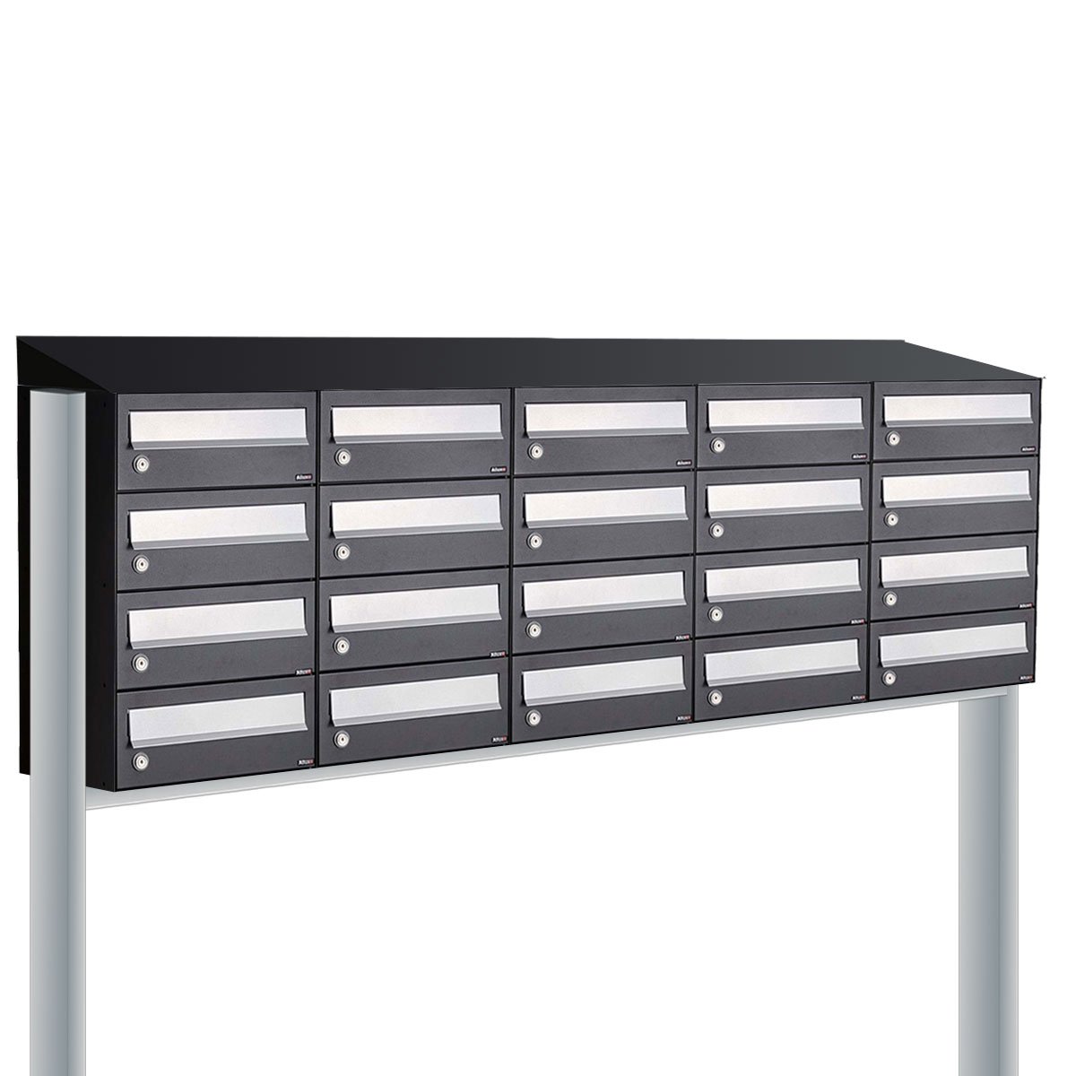 Allux Hive Set 5-Breed, 4-Hoog Met Dak Op Statief Zwart - 40030070_5x4ds