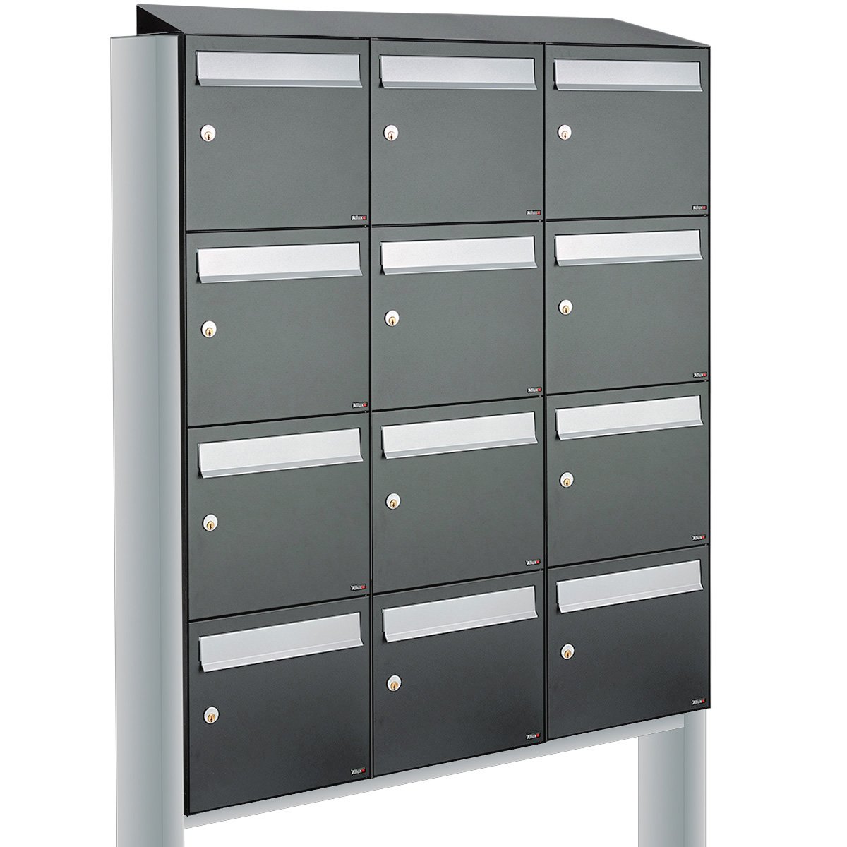 Allux Flow Set 3-Breed, 4-Hoog Met Dak Op Statief Antraciet - 40040065_3x4ds