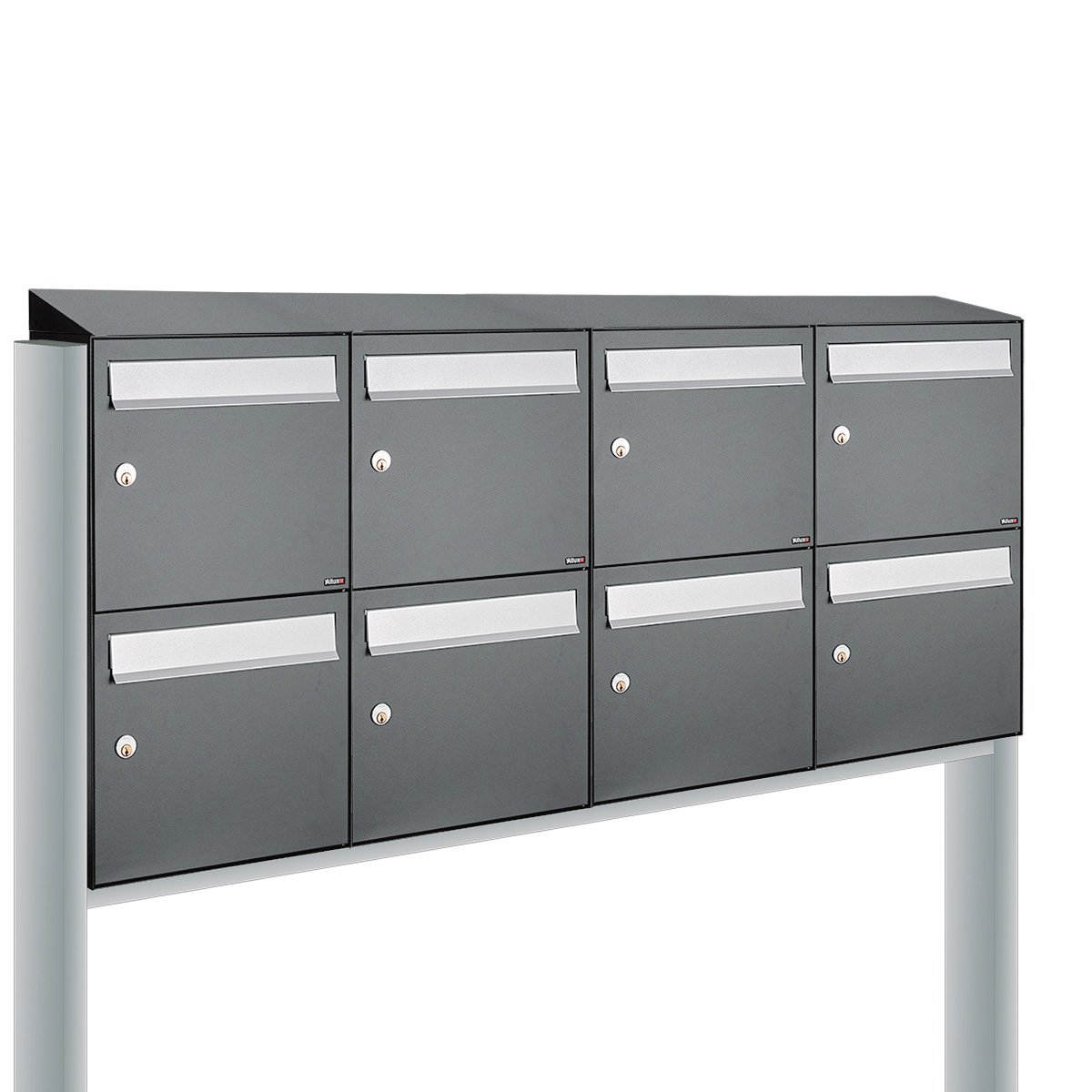 Allux Flow Set 4-Breed, 2-Hoog Met Dak Op Statief Antraciet - 40040065_4x2ds