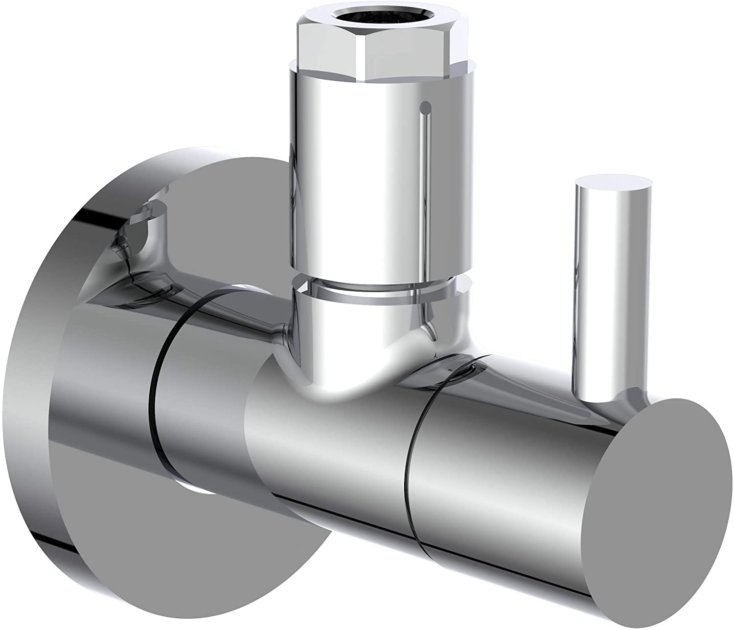 Schutte Design Hoekstopkraan van Messing | 1/2" x 3/8" of 10 mm | met Rozet | chroom - 98166110 - 98166110