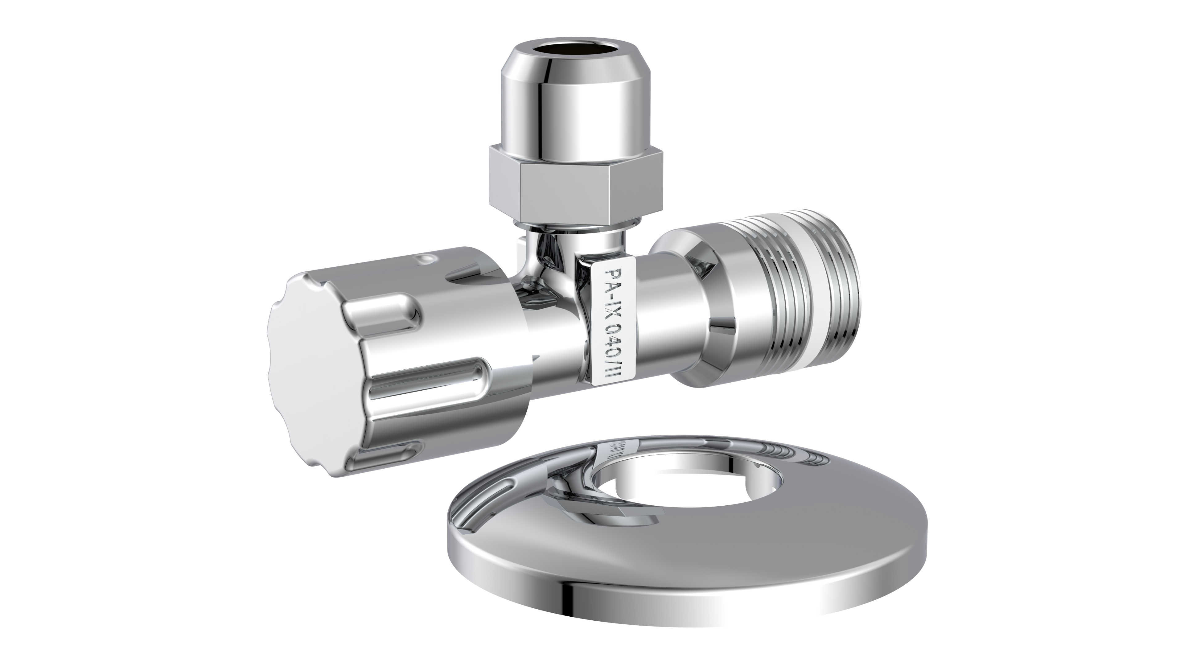 Kirchhoff Haakse-kraan, 3/8" ET x 10 mmQ, met rozet, zelfdichtend - 986259048