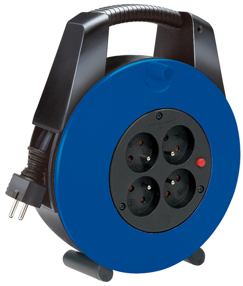 Brennenstuhl Vario Line kabelhaspel 4-voudig | zwart blauw | 15m | H05VV-F 3G1 5 FR - 1104154