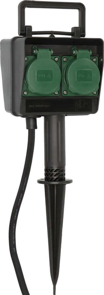 Brennenstuhl Tuincontactdoos met aardspies | IP44 | 4-voudig | 10m H07RN-F 3G1,5 | FR - 1154454