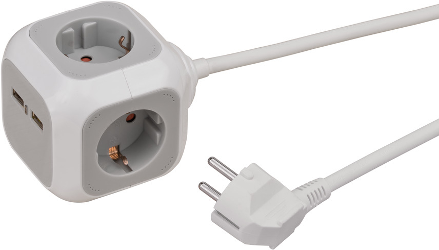 Brennenstuhl ALEA-Power socket kubus 4-voudig (met 1,4 m kabel en kinderbeveiliging) - 1150100 afbeelding 1