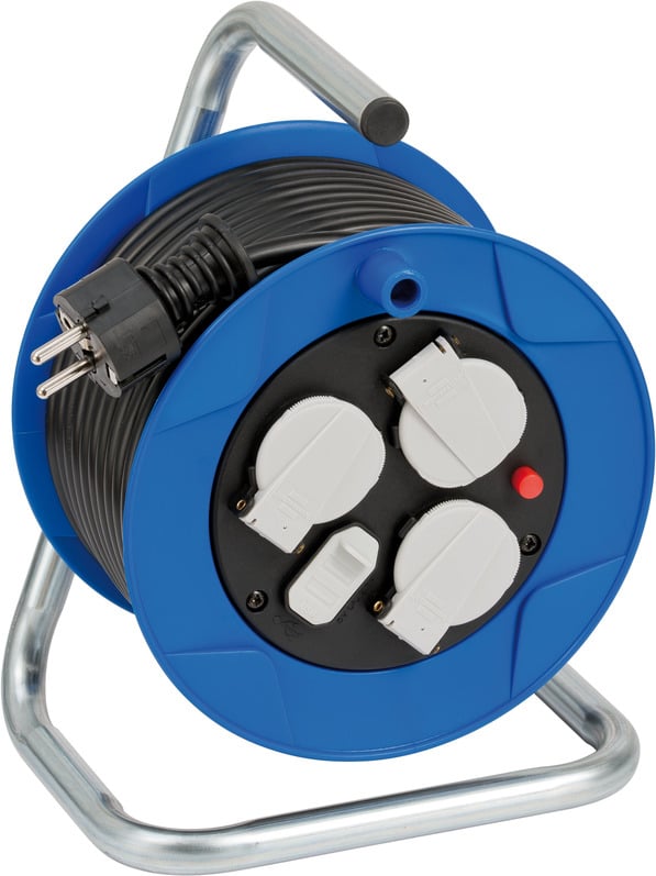 Brennenstuhl Garant compacte kabelhaspel 3-voudig met USB voor gebruik binnenshuis (indoor-kabelhaspel met USB-oplaadfunctie en 15-meter kabel) -
