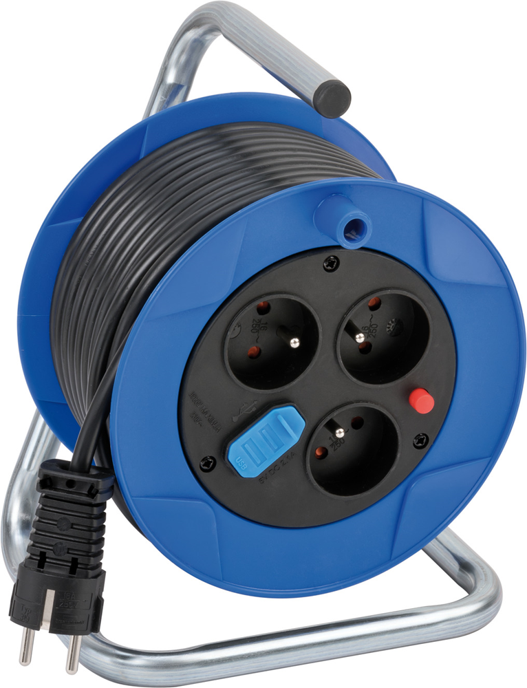Brennenstuhl Garant Compact kabelhaspel en USB | 15m | H05VV-F 3G1 5 FR BE - 1079184604