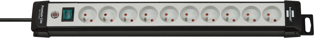 Brennenstuhl Premium-Line stekkerdoos | 10-voudig | Zwart Lichtgrijs | 3m H05VV-F 3G1 5 | FR BE 1951504100