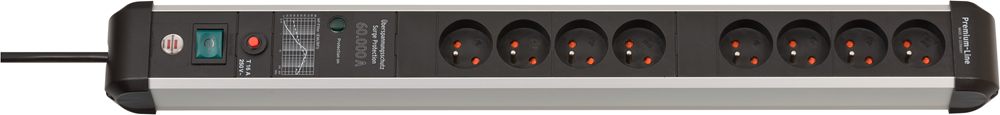 Brennenstuhl Premium-Protect-Line 60.000A stekkerdoos met overspanningsbeveiliging | 8-voudig | 3m H05VV-F 3G1,5 | BE - 1391014800