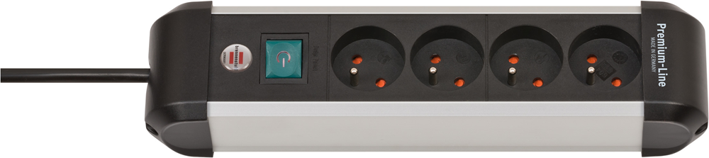 Brennenstuhl Premium-Alu-Line stekkerdoos | 4-voudig | 1 8m H05VV-F 3G1 5 | FR BE 1391034400