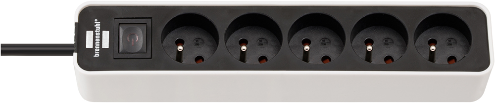 Brennenstuhl Ecolor stekkerdoos | 5-voudig | Wit Zwart | 5m H05VV-F 3G1 5 | FR BE 1153254520