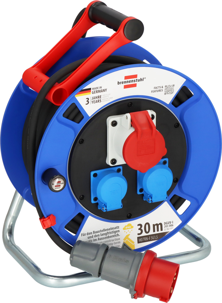 Brennenstuhl Garant CEE 1 IP44 kabelhaspel | 30m | H07RN-F 5G1.5 1182720010