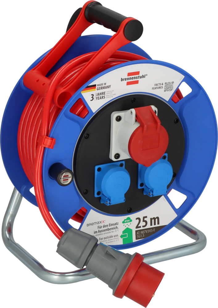 Brennenstuhl Garant CEE 1 IP44-kabelhaspel | 25m | N07V3V3-F5G1,5 - 1182770010