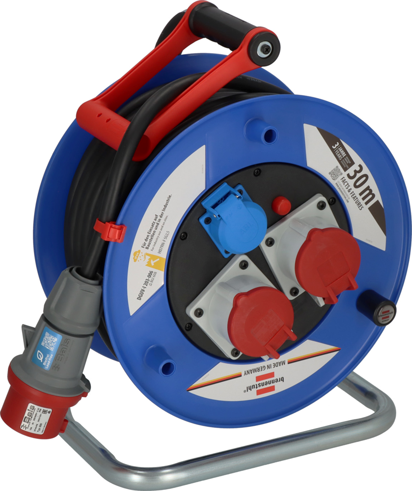Brennenstuhl Garant CEE IP44 industriële bouwplaats kabelhaspel | 30m | H07RN-F 5G2.5 1238010