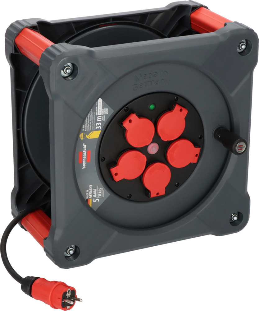 Brennenstuhl Professional Bouwplaats kabelhaspel | KA 3100 5 | IP44 | 33m | H07RN-F 3G1.5 9201330110
