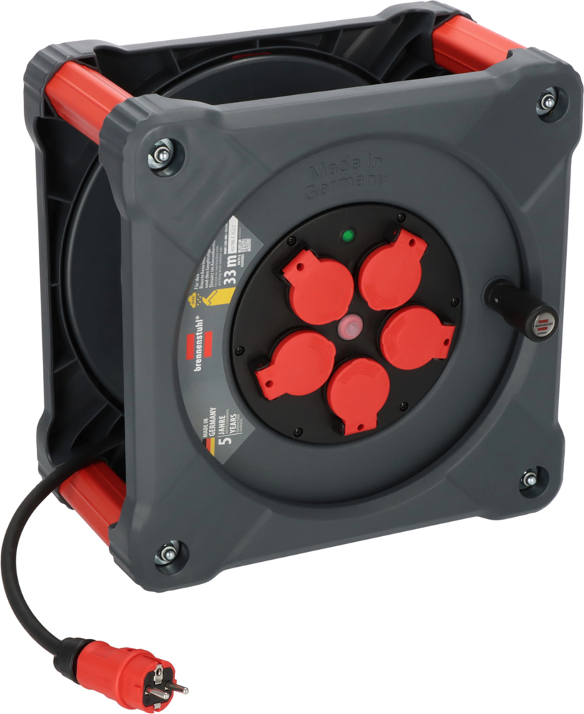 Brennenstuhl Professional Bouwplaats kabelhaspel | KA 3200 5 | IP44 | 33m | H07RN-F 3G2.5 9202330110