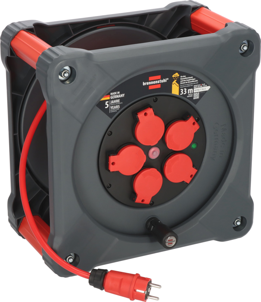 Brennenstuhl Professional Bouwplaats kabelhaspel | KA 3210 5 | IP44 | 33m | H07BQ-F 3G2.5 9202330210