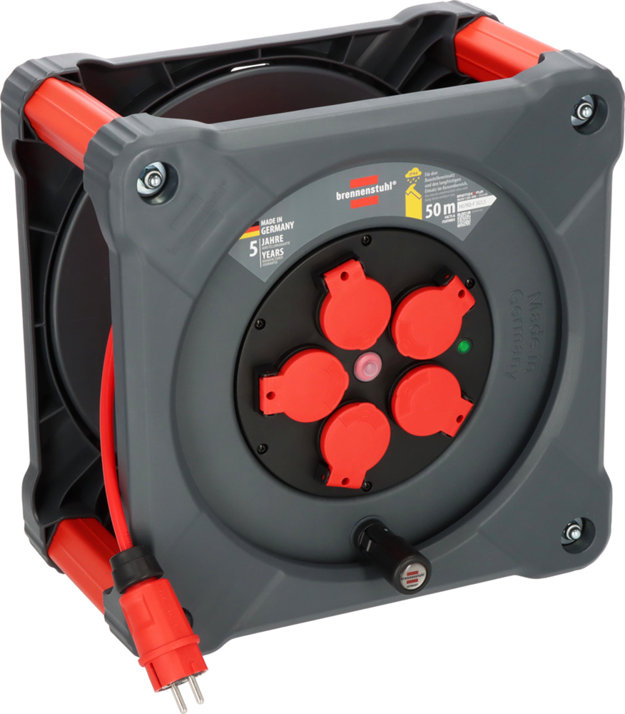 Brennenstuhl Professional Bouwplaats kabelhaspel | KA 5110 5 | IP44 | 50m | H07BQ-F 3G1.5 9201500210