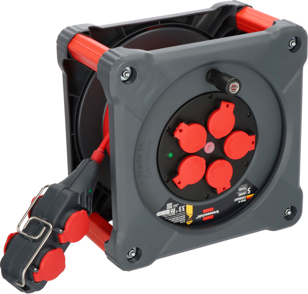 Brennenstuhl Professional Bouwplaats kabelhaspel met Powerblock | KC 3210 5 | IP44 | 33+5m | H07BQ-F3G2.5 9212380210