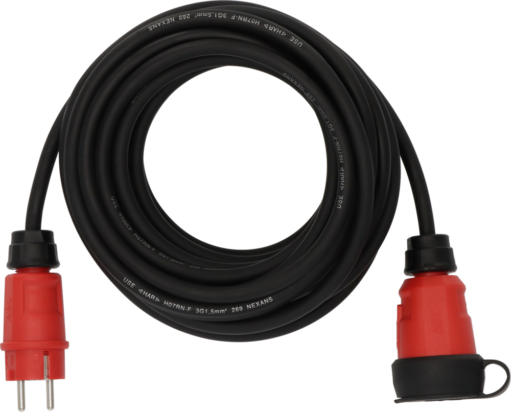 Brennenstuhl Professional verlengsnoer VN 1100 | IP44 | 10m | Zwart | H07RN-F 3G1 5 9161100110