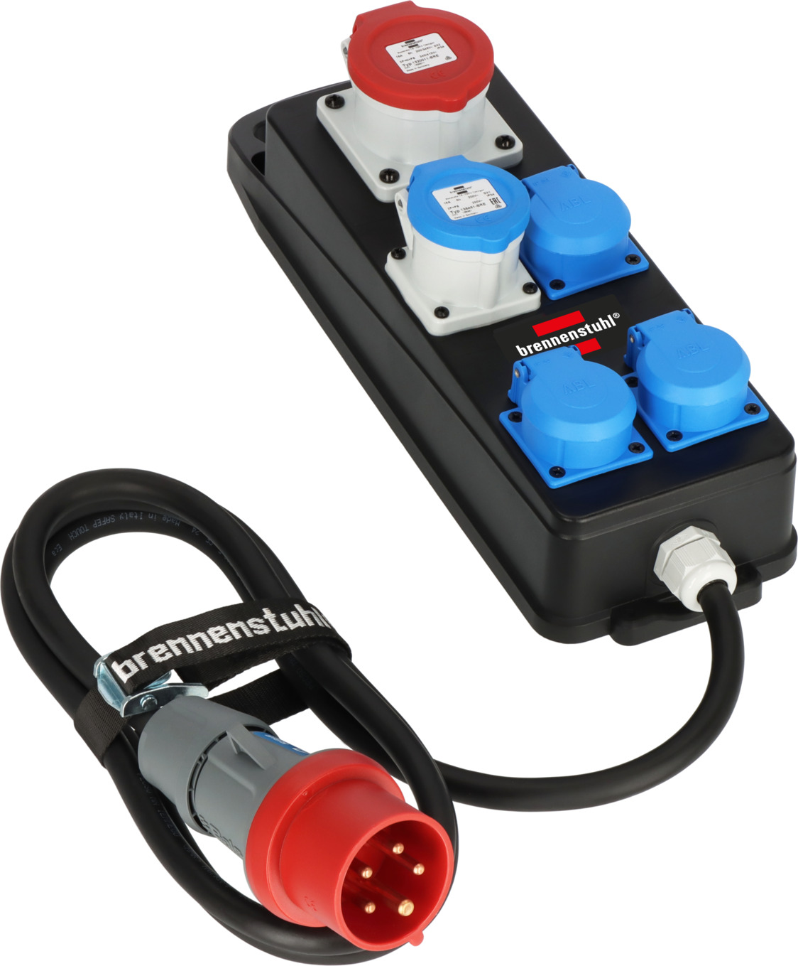 Brennenstuhl Draagbare stroomverdeler BSV P 3x contactdozen, 1x CEE, 1x CEE | 2m | H07RN-F 5G2,5 | 230V/16A | 400V/16A - 1151480020