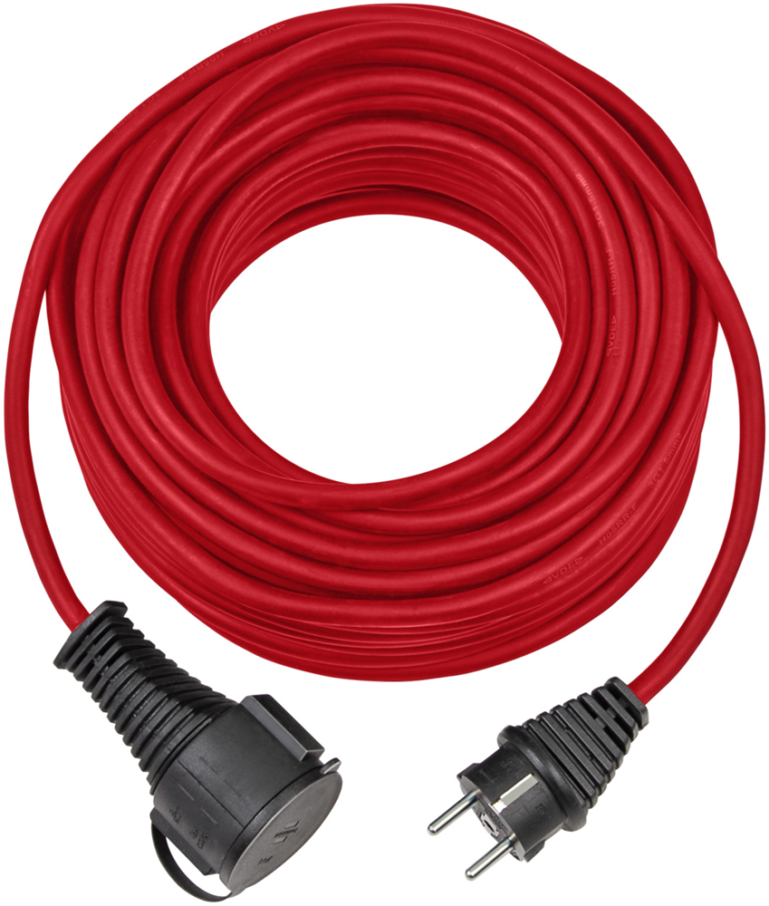 Brennenstuhl Kwaliteitsrubber verlengkabel | IP44 | 10m | rood | H05RR-F 3G1.5 - 1161850