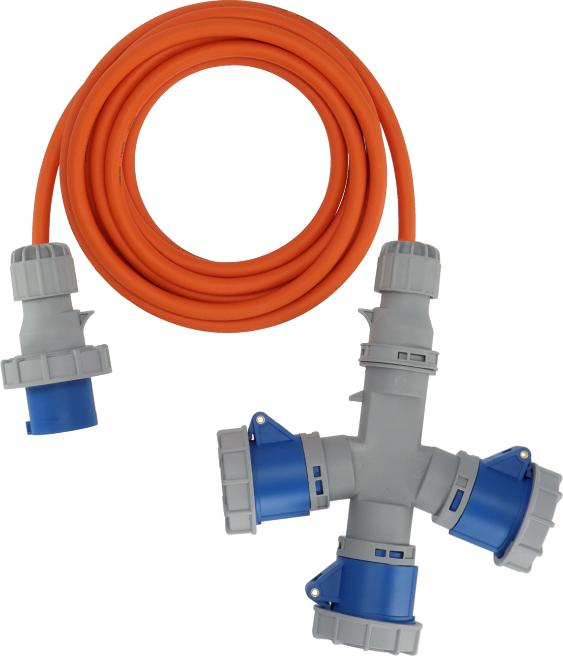 Brennenstuhl CEE-verlengkabel 3x CEE 230V-koppeling | 5m | oranje | H07RN-F 3G2,5 | IP67 - 1167670205