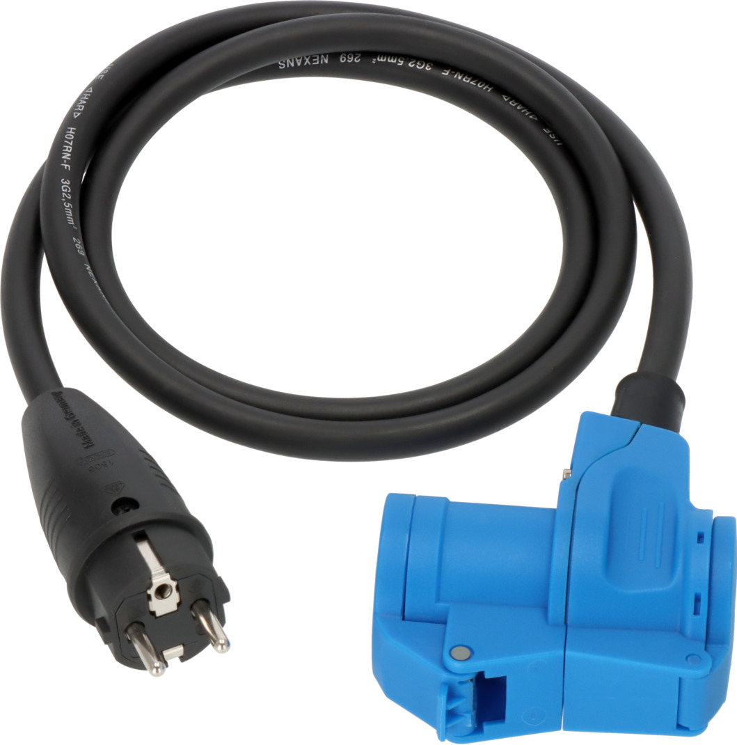 Brennenstuhl Campingadapterkabel geaarde stekker, haakse koppeling CEE | 1,5m | zwart | H07RN-F 3G2,5 | IP44 | 230V/16A - 1133910525