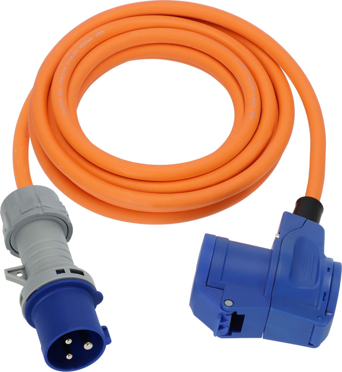 Brennenstuhl Camping CEE verlengkabel CEE-stekker, haakse koppeling | 3m | oranje | H07RN-F 3G2,5 | IP44 | 230V/16A - 1167650303