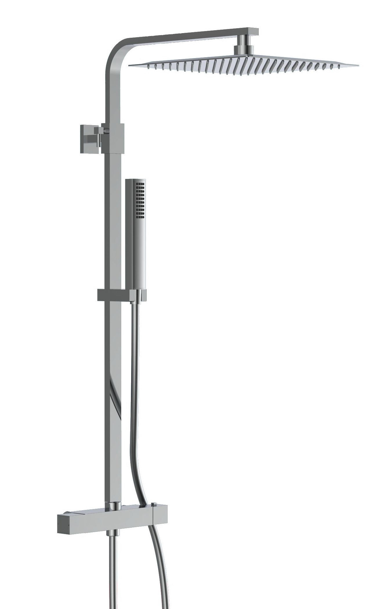 Schutte SUMBA hoofddouche set met thermostatische mengkraan | chroom
 - 60049 60049