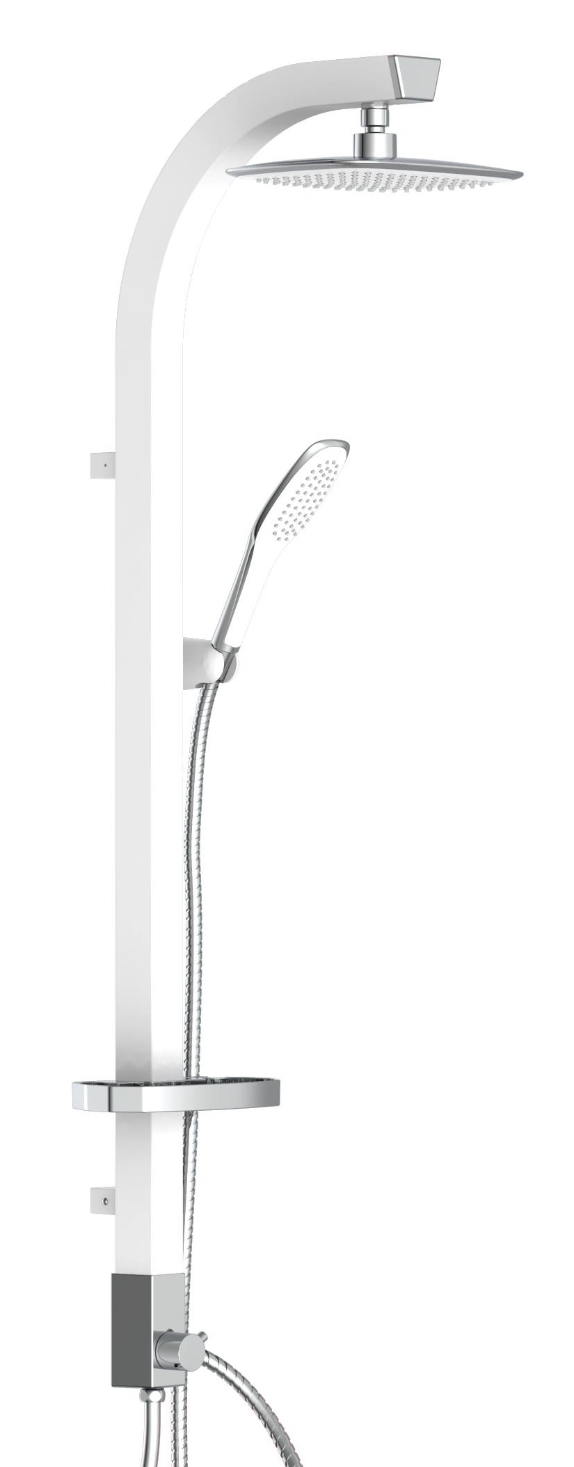 Schutte MADAGASKAR hoofddoucheset | wit-chroom
 - 60065 - 60065